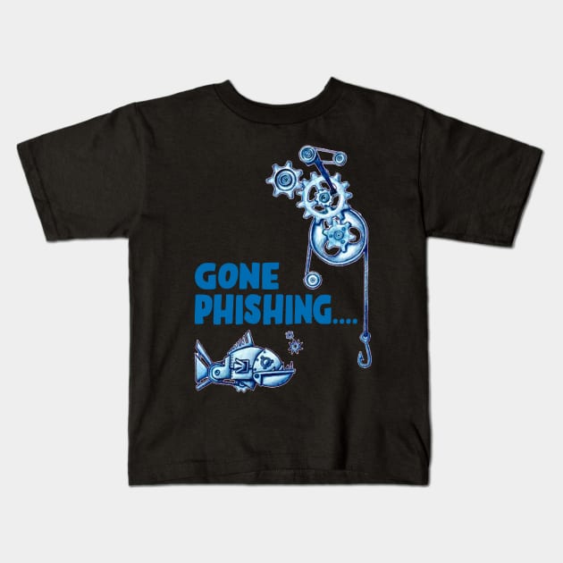 Cyber Security - Gone Phishing Kids T-Shirt by Cyber Club Tees